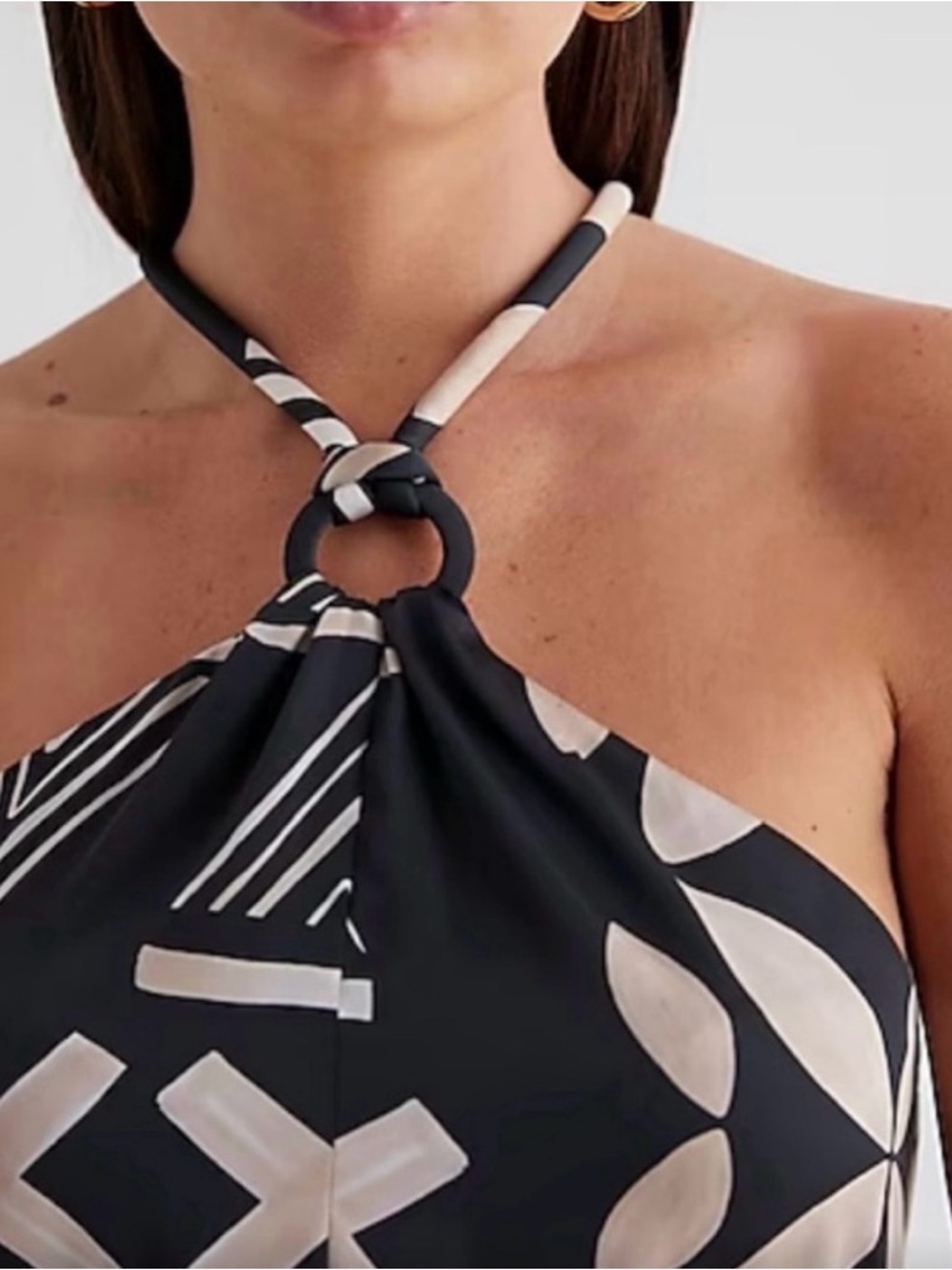 Express Black and Blush Halter Maxi Dress - Picture 16 of 16
